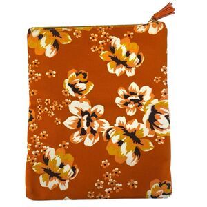 Rachel Pally Zahara Orange Reversible Clutch Bag Floral Print Faux Leather 
B72Q